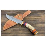 Handmade Damascus Knife & Sheath