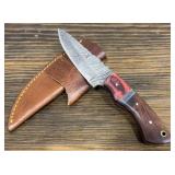 Handmade Damascus Knife & Sheath