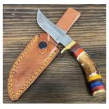 Handmade Damascus Knife & Sheath