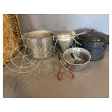 2- Canning Pots/ Fryer Basket