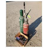 Cutting Torch Set w/ O2 and Acetylene Tanks