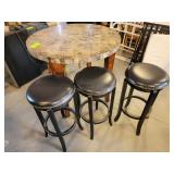 Round Table w/ 3 Swivel Stools