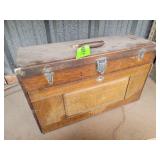 Vintage Wood Tool Box w/ Tools