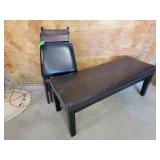 Padded Bench/ 2 Folding Chairs