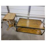 Wooden End Table/ Rolling Coffee Table