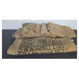 6 Burlap Sacks