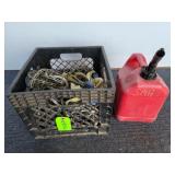 Crate of Misc Ropes/Straps, Gas Can
