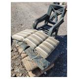 6 - Green Outdoor Chairs with Cushions