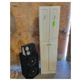 Tall White Cabinet/ Speaker