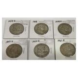 6 - Half Dollars (Silver)