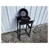 Mini Propane Fire Pit w/ Glass Rocks & Metal Stand