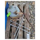 Vintage Metal Gas Can/ Tire Irons
