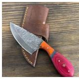 Handmade Damascus Knife & Sheath