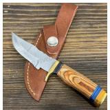 Handmade Damascus Knife & Sheath