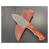 Damascus Steel Knife w/ Sheath