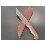 Damascus Steel Knife w/ Sheath