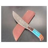 Damascus Steel Knife w/ Sheath