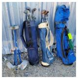 Variety of Golf Clubs & Caddy