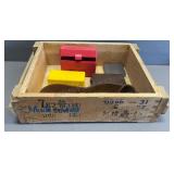 Wood Ammo Crate -Bullet Belt & Empty Plastic Boxes