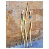 3-- Log Style Walking Sticks