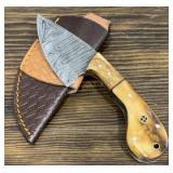 Handmade Damascus Knife & Sheath