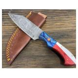 Handmade Damascus Knife & Sheath