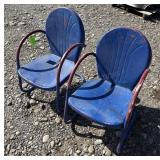 2- Vintage Metal Patio Chairs