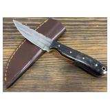 Handmade Damascus Knife & Sheath