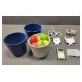 IPod Mini w/ Accessories/ 3- Small Pots