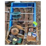 Spool Holder Cabinet/ 2 Boxes of Wire