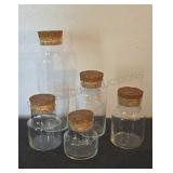 Kitchen Glass Canisters with Cork Lids
