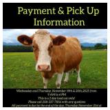 Payment & Pick Up Days and Times