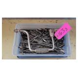 Assortment of Drill Bits/ Hand Drill
