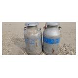 2  Milk Cans with Lids