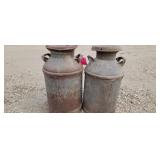 2 Vintage Milk Cans with Lids