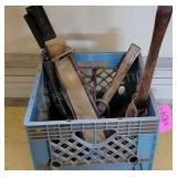 Crate of Machetes,Knives, Axes