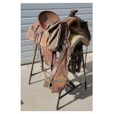 15in Saddle, Bags, 1 Halter Bridle w/ Reins