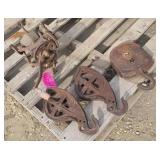 Vintage Pulleys and Grinder Sharpener