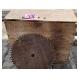 Wooden Box of Misc Horse Tack & Saw Blade