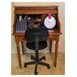 Secretary Desk w/ Contents, Office Chair