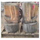 2- Cowboy Boot Wood Statues