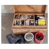 Variety of Plumbing Items w/ Wooden Box