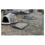 2 - Folding Wire Kennels & Igloo Dog House