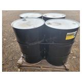 4-- 50 Gallon Metal Drums w/ Lids