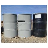 3-- Metal Drums w/ Lids