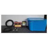 Tote of Fencers & 2 rolls of wire