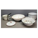 Variety of Enamel Pots