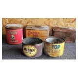 5 - Vintage Tobacco / Coffee Tins