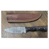 Hand Made Damascus Steel Knife with Sheath