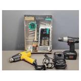 Drill w/ Charger, Heat Gun, Painting Tray Kit
